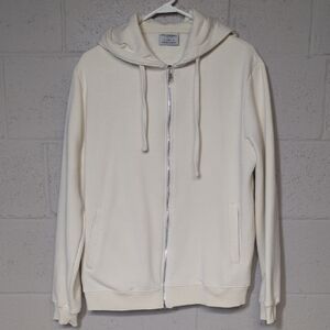 Bolongaro Trevor Cream Zip-Up Hoodie, Men's Size Medium, Streetwear, Gorpcore